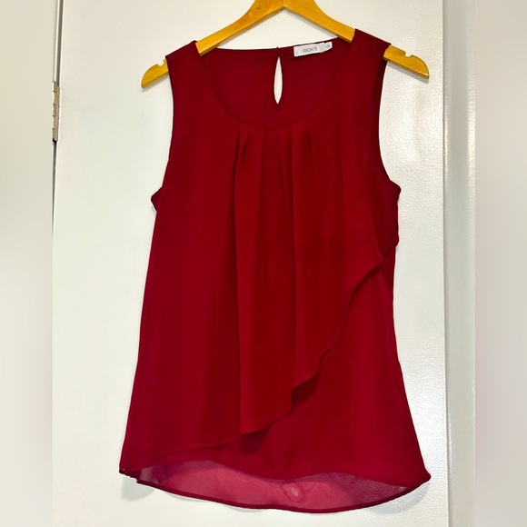 Ricki's Tops - Rickis wine coloured sleeveless blouse